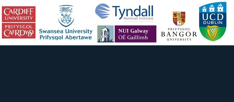 Logos for: Swansea university, banger university, cardiff university, tyndall,nui galway, university college dublin 