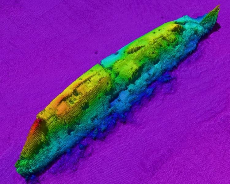 Wreck Image of RMS Lusitania from Geological Survey Ireland.