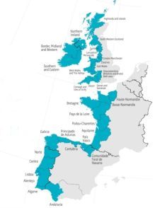 Atlantic area eligible areas:  links regions on the Atlantic coast including Ireland, areas of France, Spain and Portugal and areas of the UK, including all of Wales. The Managing Authority is the North Regional Co-ordination and Development Commission (CCDR) in Porto, Portugal.
